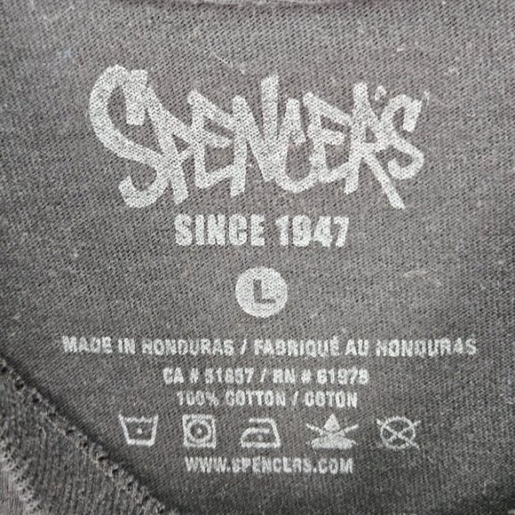 Spencers T-Shirt Men's Size L Black Floral Chill Vibes Only Long Sleeve Graphics - Picture 8 of 10